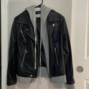 Leather Jacket w/Hoodie attached: Women’s Small